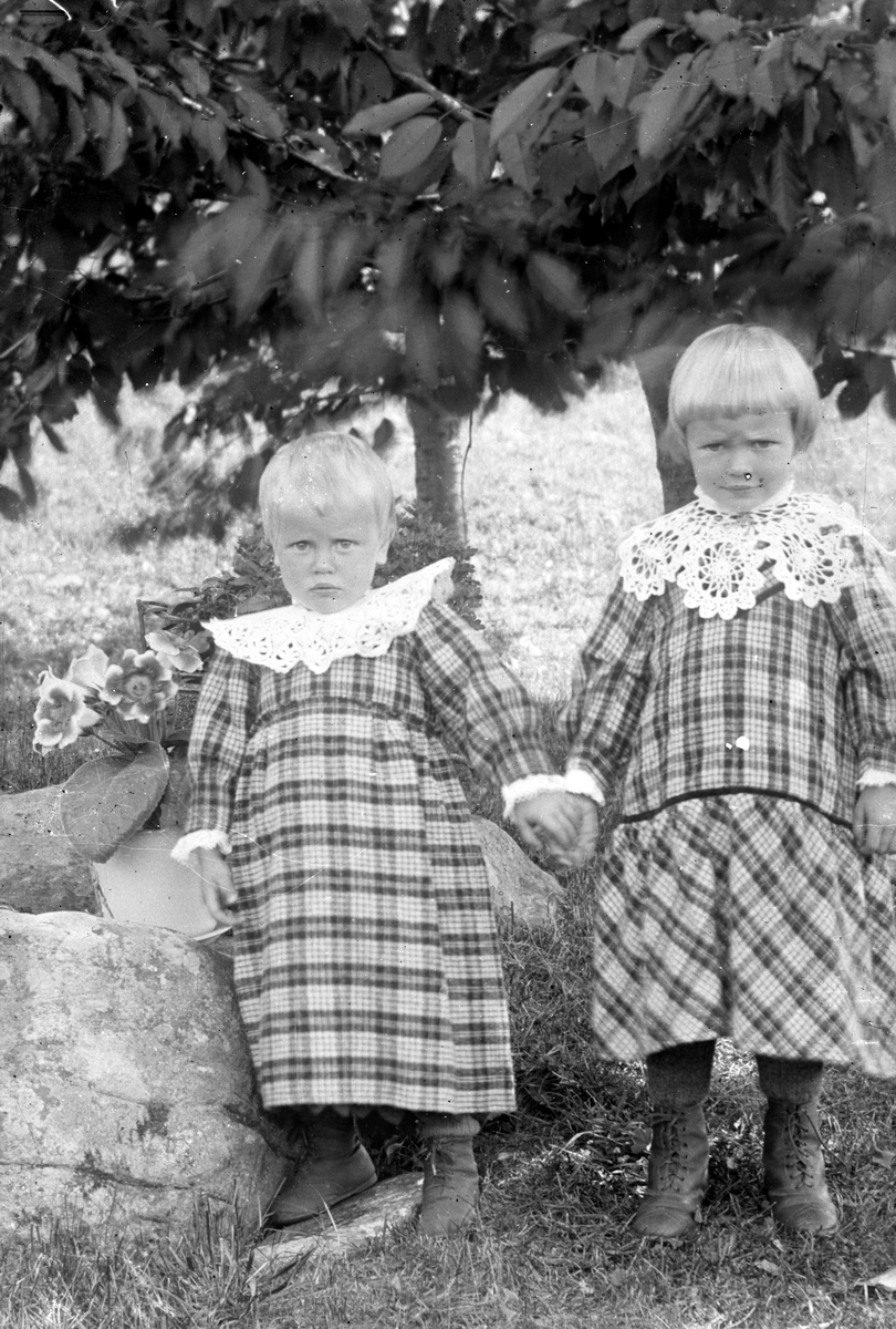 Fotosamling etter Øystein O. Jonsjords (1895-1968), Tinn. Fotografiene i samlingen representerer områdene omkring Tinn, og Johnsjord fotograferte blandt annet en rekke fotografier til bokverket Norske Gårdsbruk. Johnsjord var gardbruker, drosjeeier, autorisert radioreperatør, urmaker og sagbrukseier i tillegg til å være fotograf.
Bilde viser 2 portretter av Olav og Margit Tollefsjord