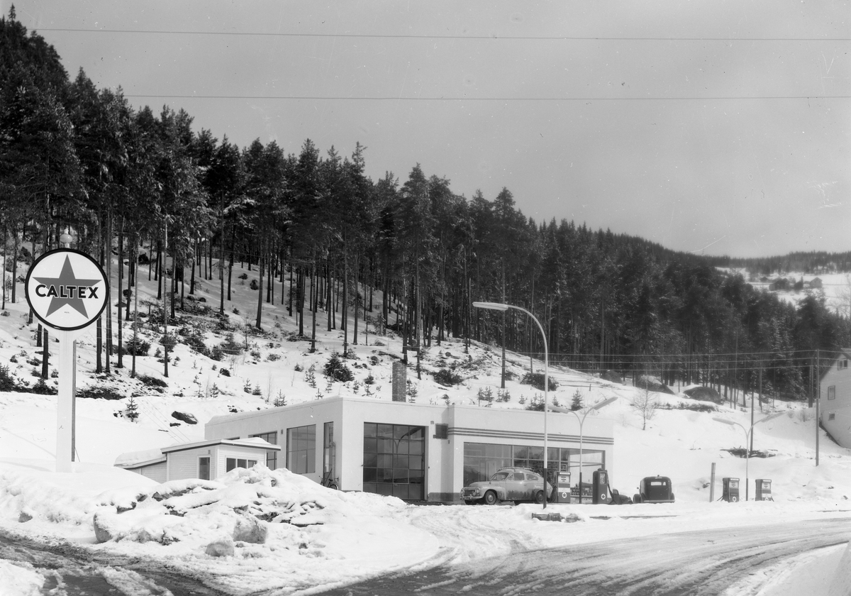 Den gamle Caltex bensinstasjonen på Fagernes 1962.