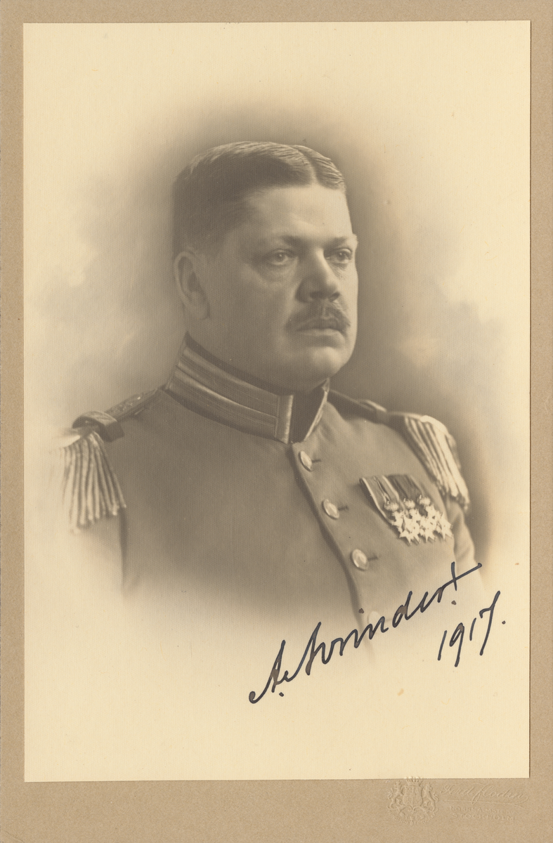 Porträtt av Axel Norinder, överstelöjtnant vid fortifikationen.