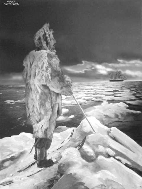 Prot: Amundsen paa Iskanten
Brevkort
Konv: Amundsen landsat, Fram forlader