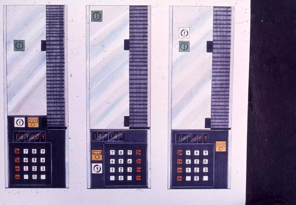 Diabilderna visar skisser och modell av pinter-dispenser C420 och C421