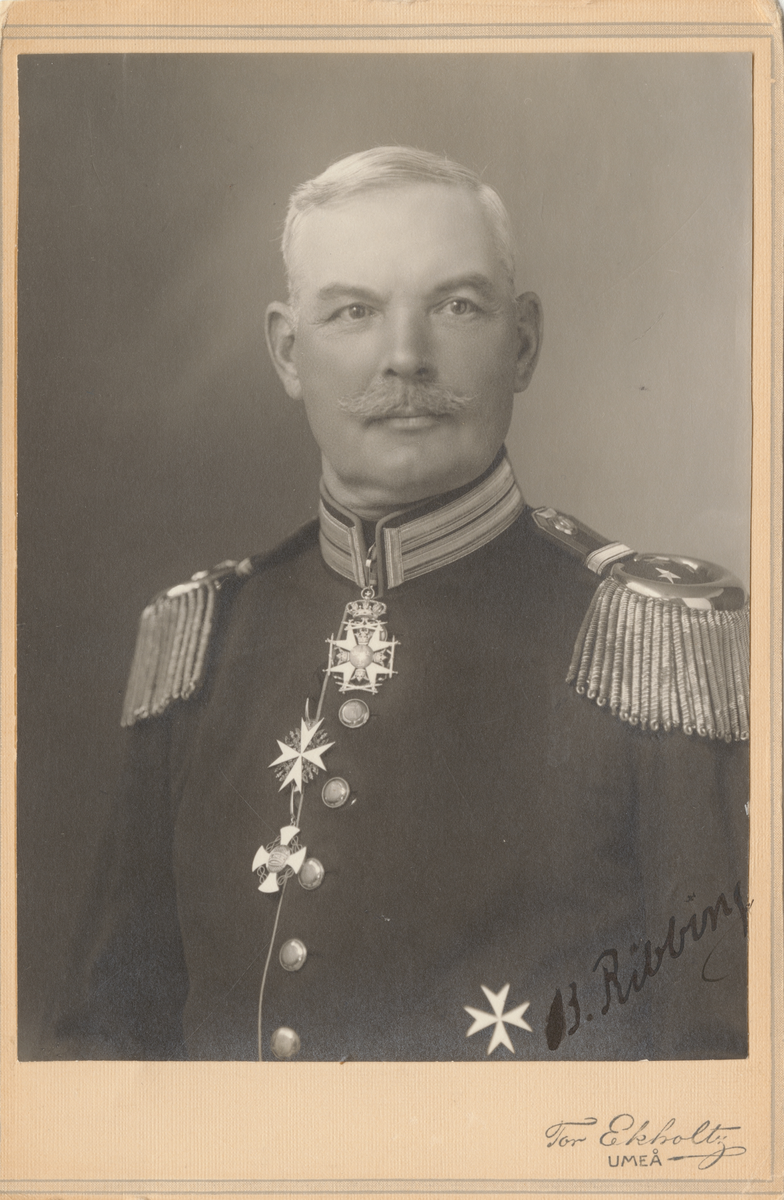 Porträtt av Bengt Ribbing, major vid Jönköpings regemente.