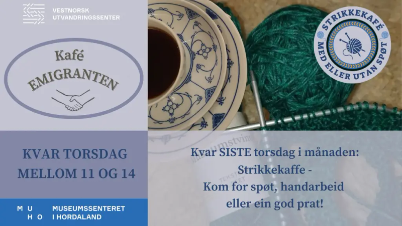 "logo" strikkekafe - strikketøy og kaffikoppp