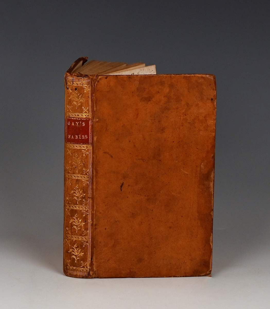 Prot: "Fables" av Mr. Gay. London 1783. 240 s. 6. Med kobberstik. Samtid. helskindsbd.