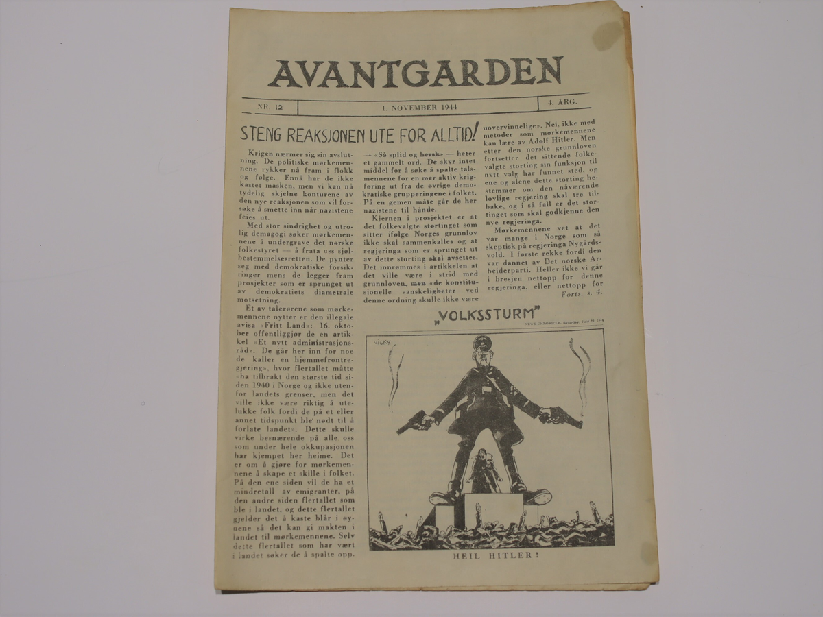 UTGAVE NR. 12, 1. november 1944. 4 sider, et A4 ark