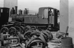 Tidligere NSBs damplokomotiv type IV nr. 19 STARKAD på kalks