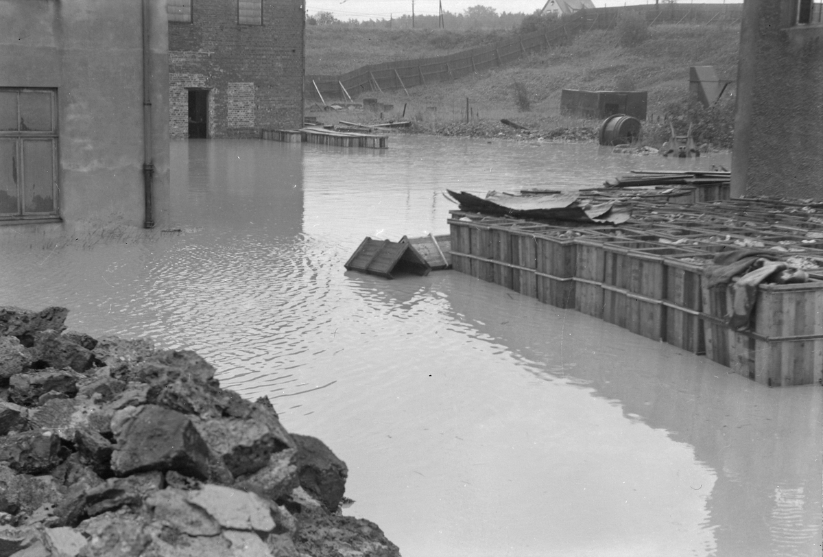 Ødeleggelser fra flommen i Gaula  i 1940.