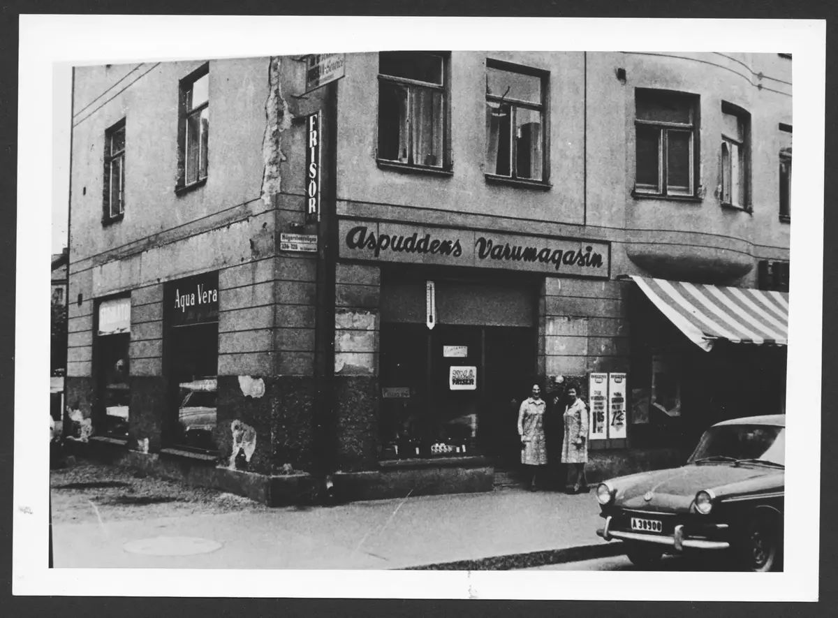 Aspuddens varumagasin omkr år 1965.
Foto: Gullnäs.