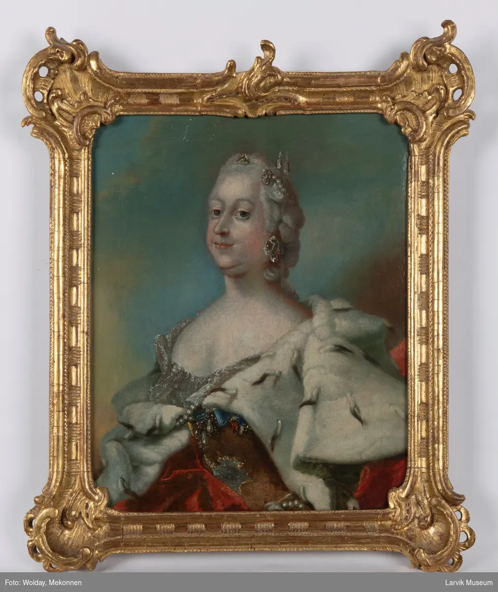 Portrett av dronning Louise av Danmark.