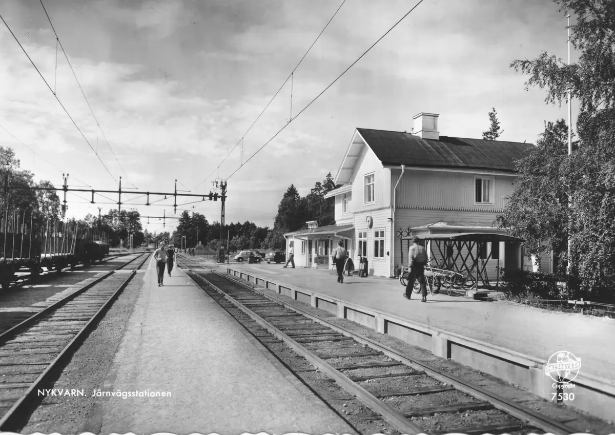 Nykvarns järnvägsstation och bangård 1960-tal ::