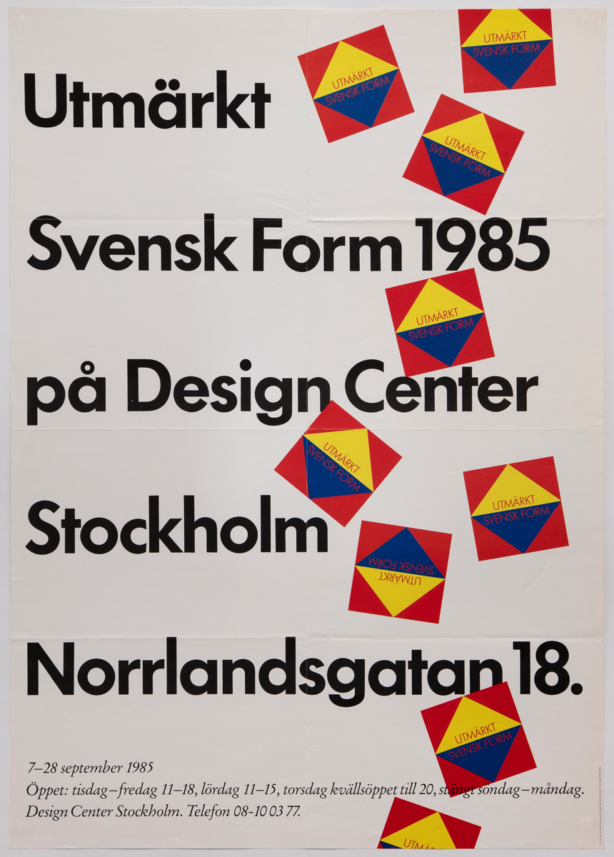 Svensk Form 1985 på Design Center Stockholm [Utstillingsplakat]