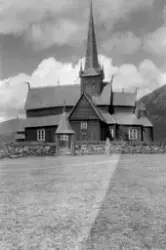 Foto trolig av Borgund kirke i Sogn og Fjordane. Datering er