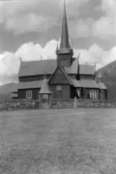 Foto trolig av Borgund kirke i Sogn og Fjordane. Fra arkivet