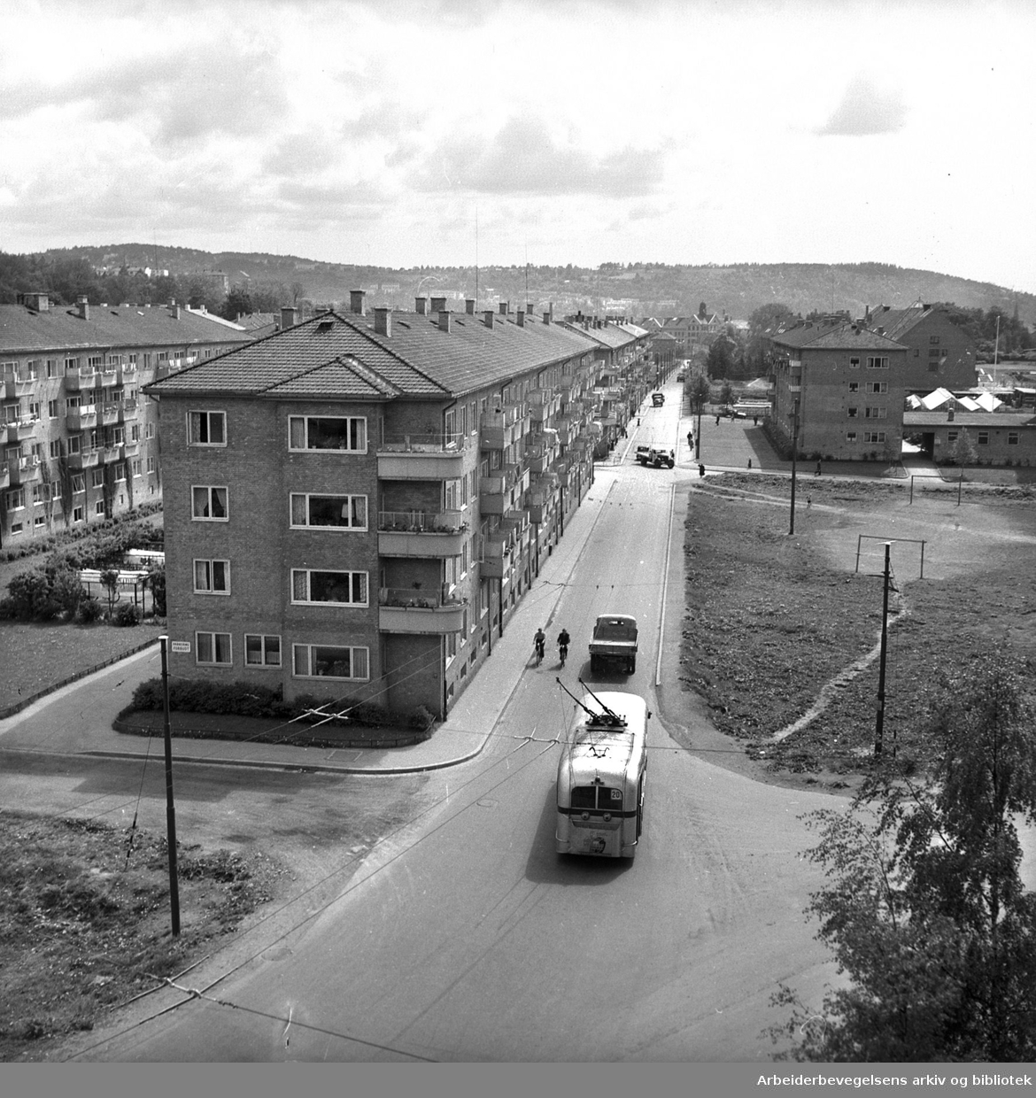 Trolleybuss i Monrads gate, juni 1951