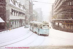 Oslo Sporveier. Trikk motorvogn 221 type Høka MBO linje 1 sv