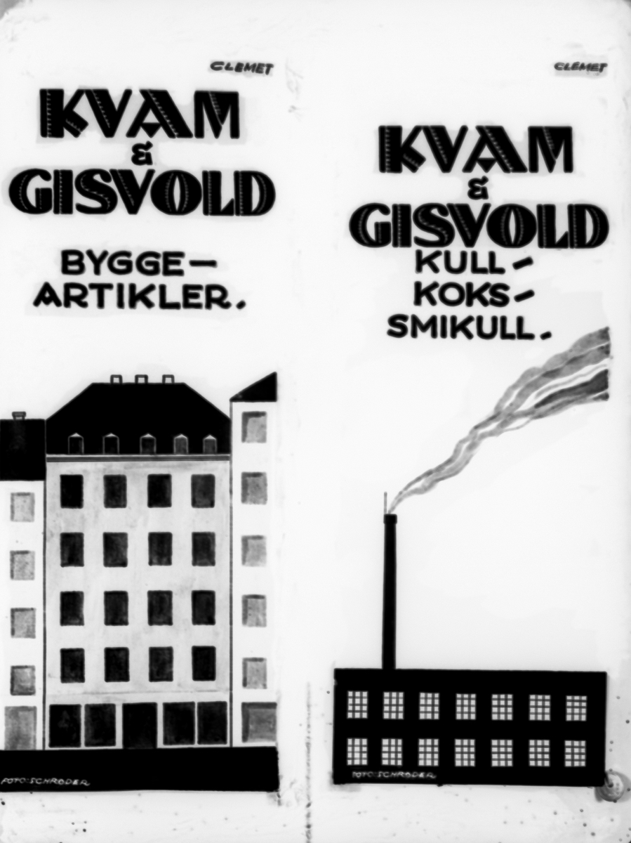 Reklame for firma Kvam & Gisvold