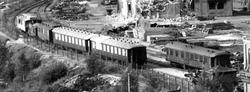 Jernbanens verksted i Narvik etter bombingen i 1940