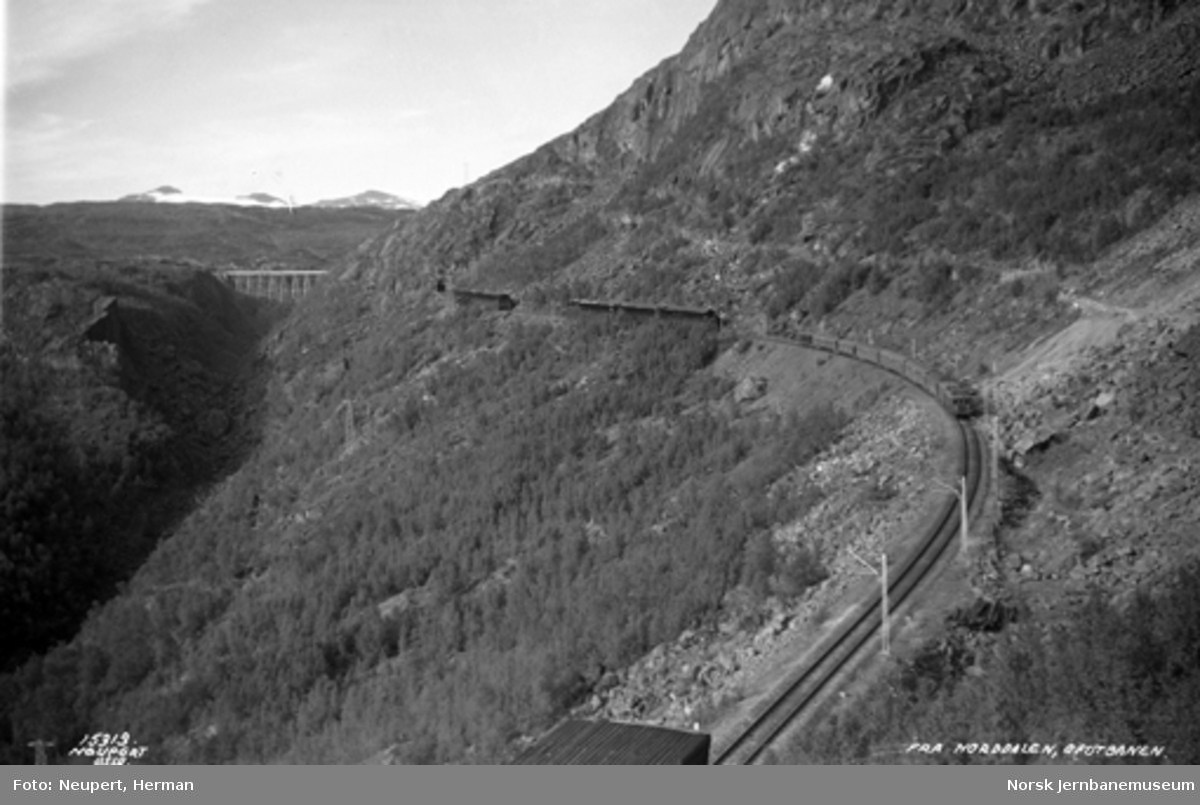 Persontog i Norddalen med Norddalbrua i bakgrunnen