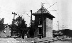 Drammenbanens elektrifisering : transformatorkiosk på Lysake