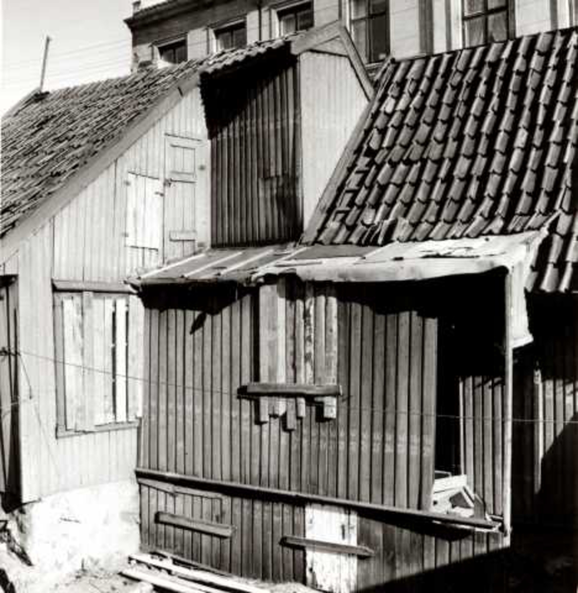 Stupinngata 10, Enerhaugen, Oslo 1959. Før flytting til NF. Mot gårdsplassen.