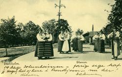 Postkort. Hilsen. Fotografisk motiv. Svart/hvitt. Fra      S