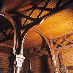 Interiør fra gården Kornhaug, rivningstruet.  Illustrasjonsb