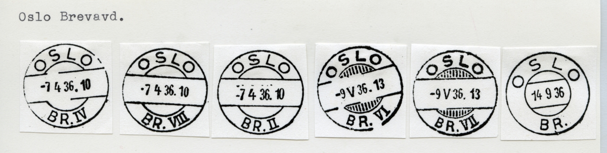 Stempelkatalog   Oslo, Oslo postkontor
(Brevavdelingen)