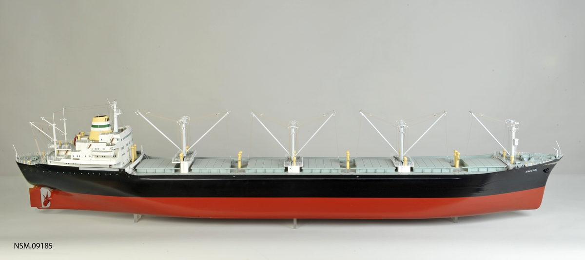 Bulkcarrier, bygget AB Uddevallavarvet 1965 , bru akter. Skala  1:100
