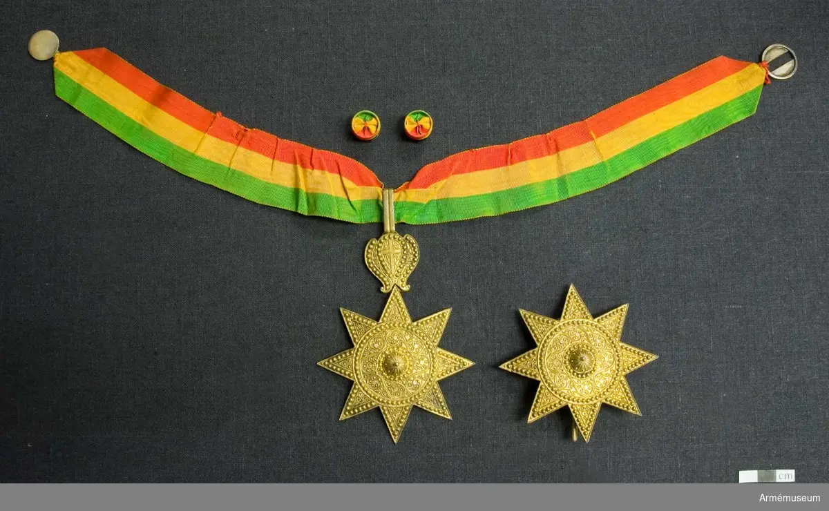 Grupp M II.

Den etiopiska stjärnorden, "Star of Ethiopia". Både ordenstecken och kraschan.