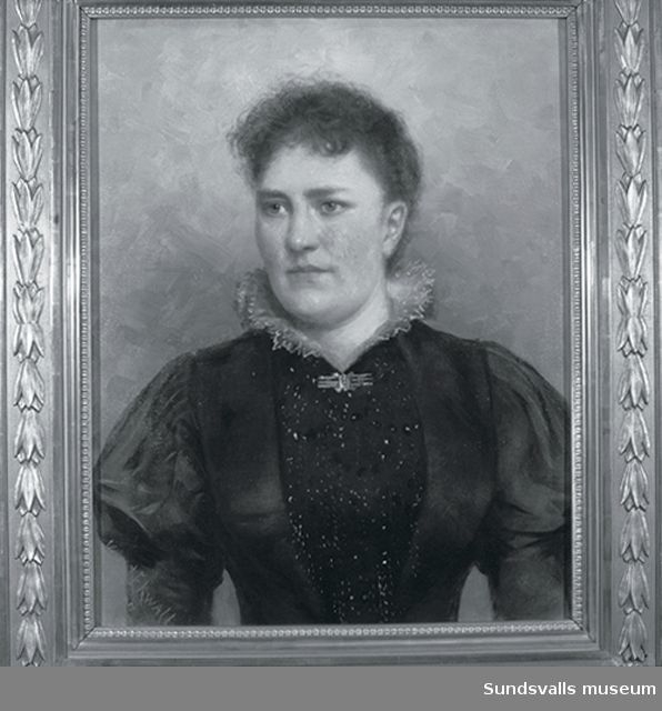 Porträtt  föreställande Lina Thuresson målat av Karl Ekwall 1897.