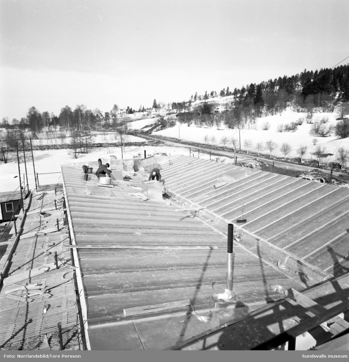 Byggbilder av tekniska gymnasiet på Västermalm.