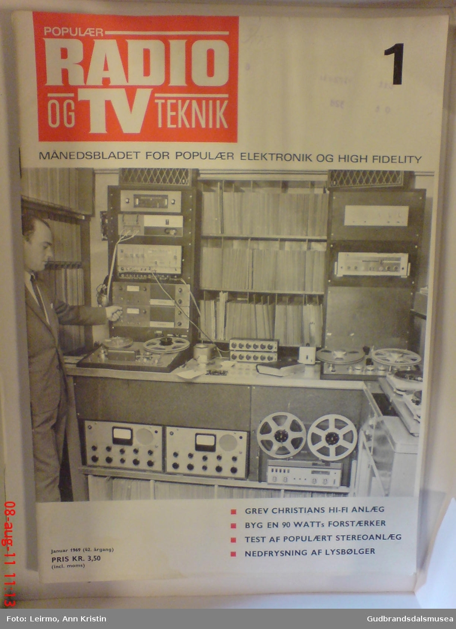 Månedsblad for populær elektronikk og high fidelity, Populær radio og tv teknik, nr. 1 - 1969, 42. årgang, paginert til side 39.