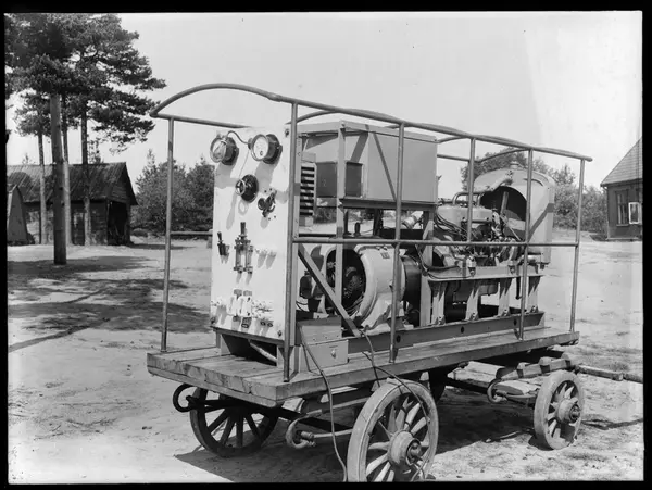 Aggregat fotografert på et gårdstun, hvor? ant 1942.

Tidi