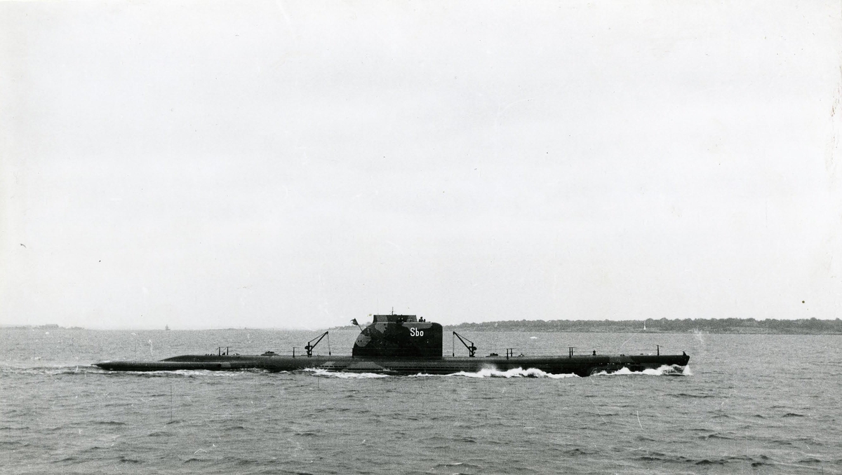 U-båten Sjöborren efter moderniseringen 1949.