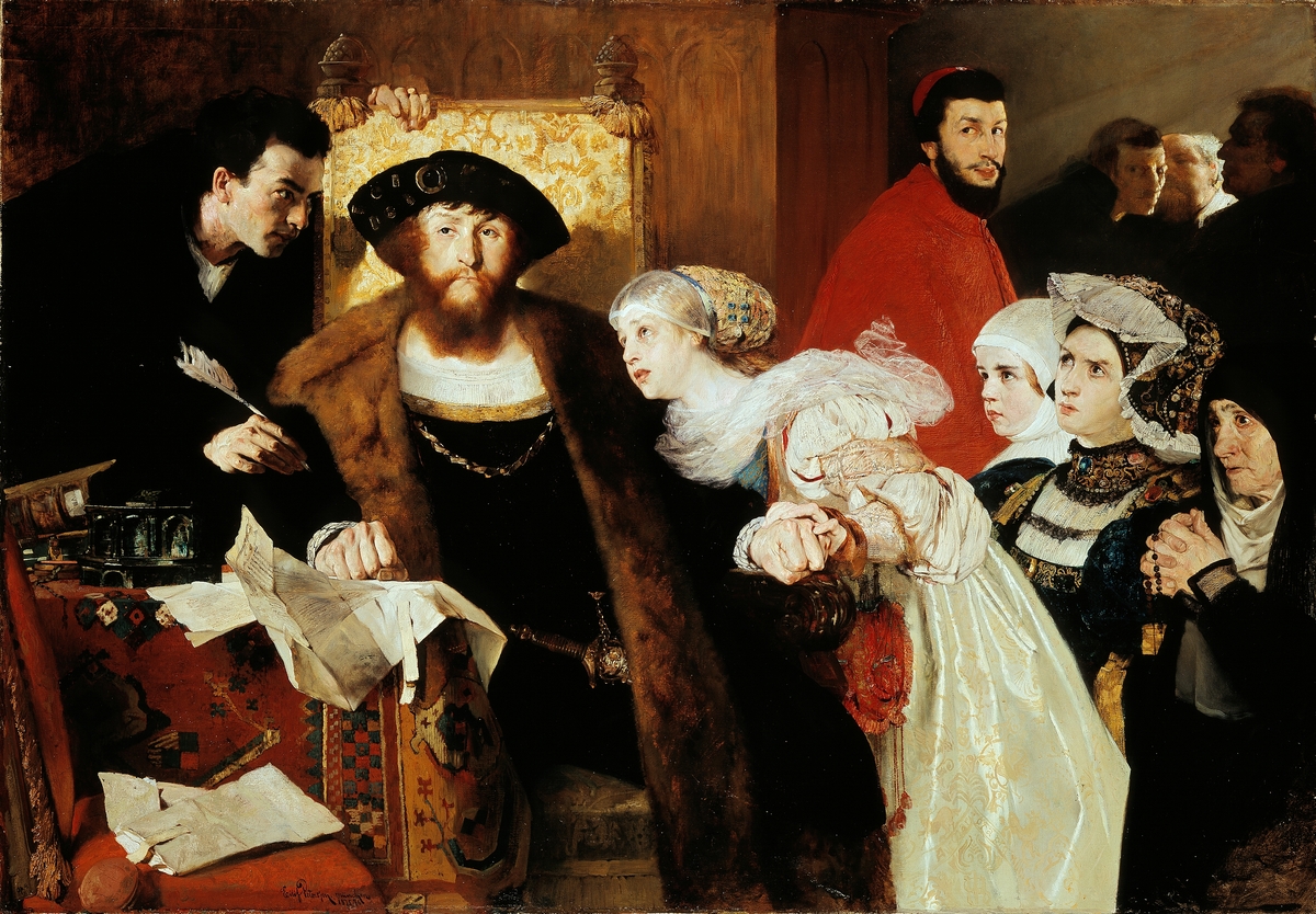 Christian II undertegner dødsdommen over Torben Oxe [Maleri]