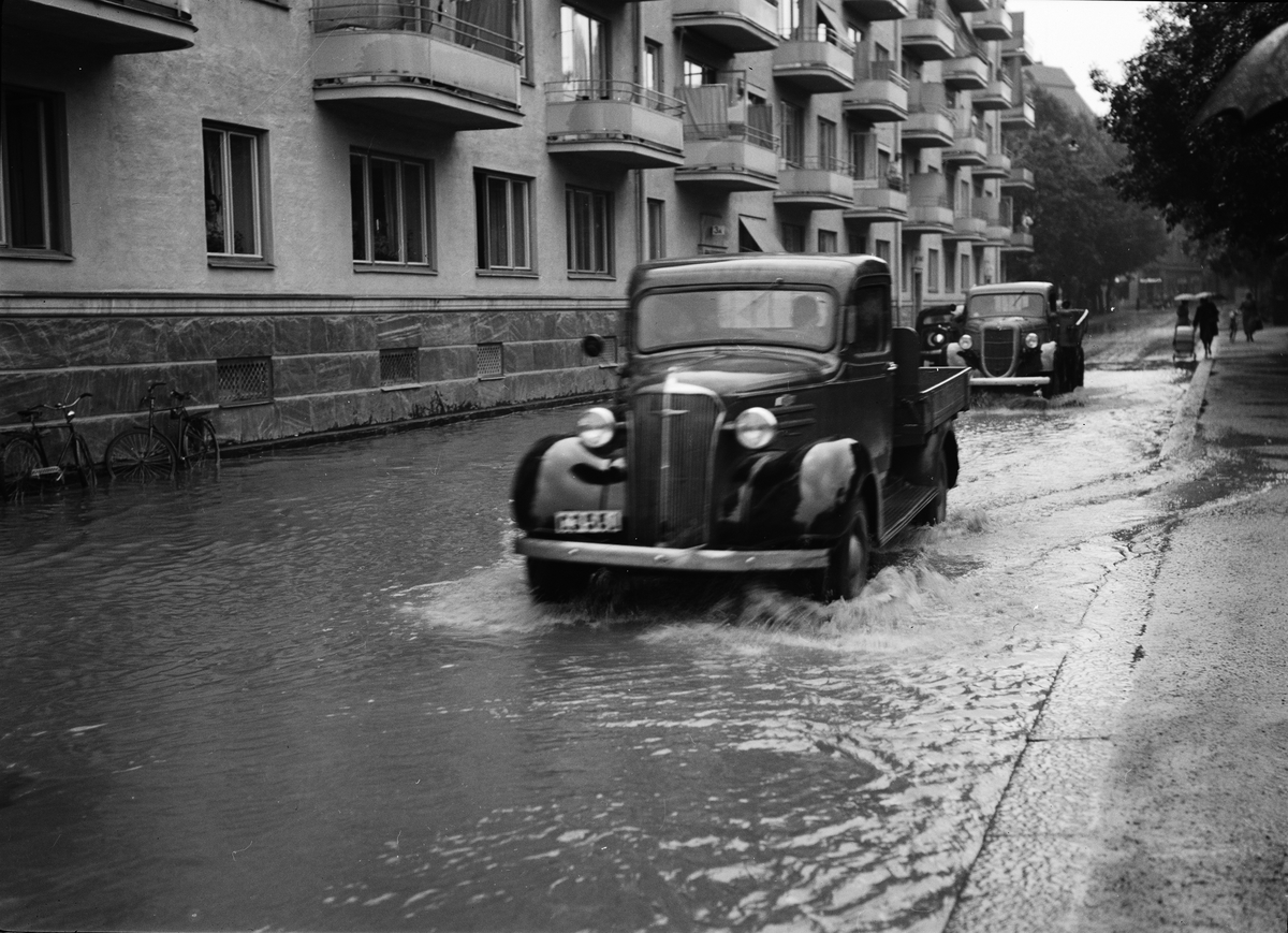 Översvämning på Börjegatan, Luthagen, Uppsala 1939