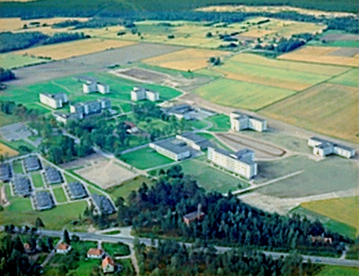 Flygfoto över Mellringe sjukhus, Örebro.