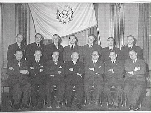 1949 års styrelse, B.Wijk, K.F Graflund, K.Panzenhagen, N.Melander, N.Hedman, L.Åkerström, B.Wettren.Sitt:N.Eklund, S.Fogelgren, G.Åslund, K.Graflund, G.Melander, N.Johansson, G.Sjöbeck.