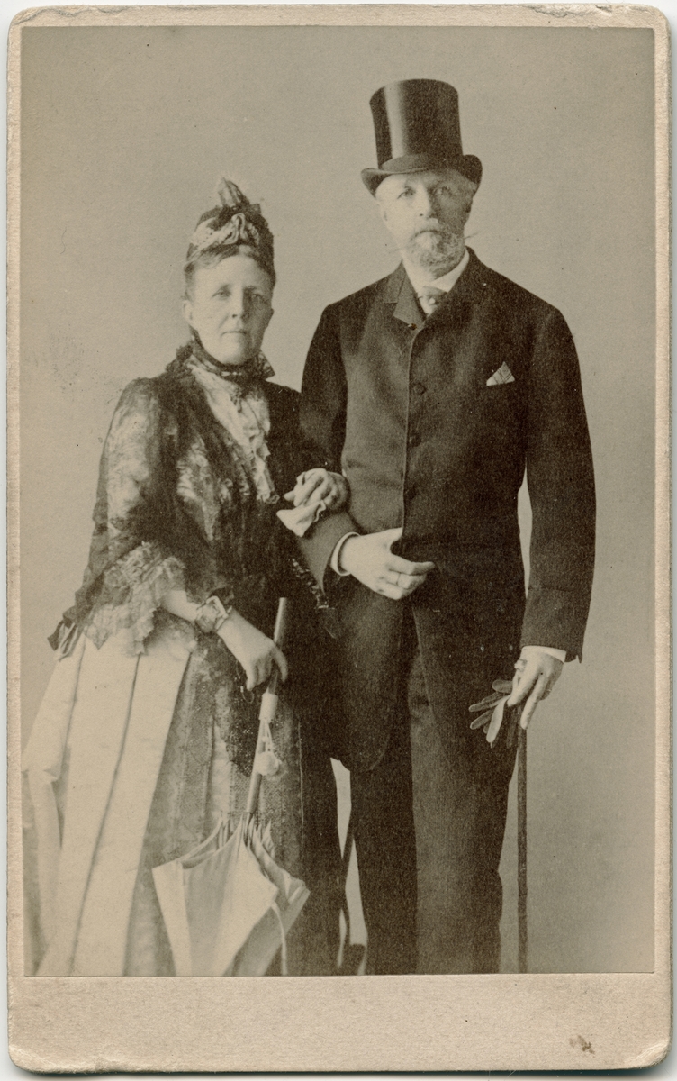 Kabinettsfotografi - kung Oscar II och drottning Sofia av Sverige och Norge