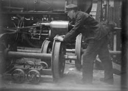 Verkstedtralle for flytting av hjulganger