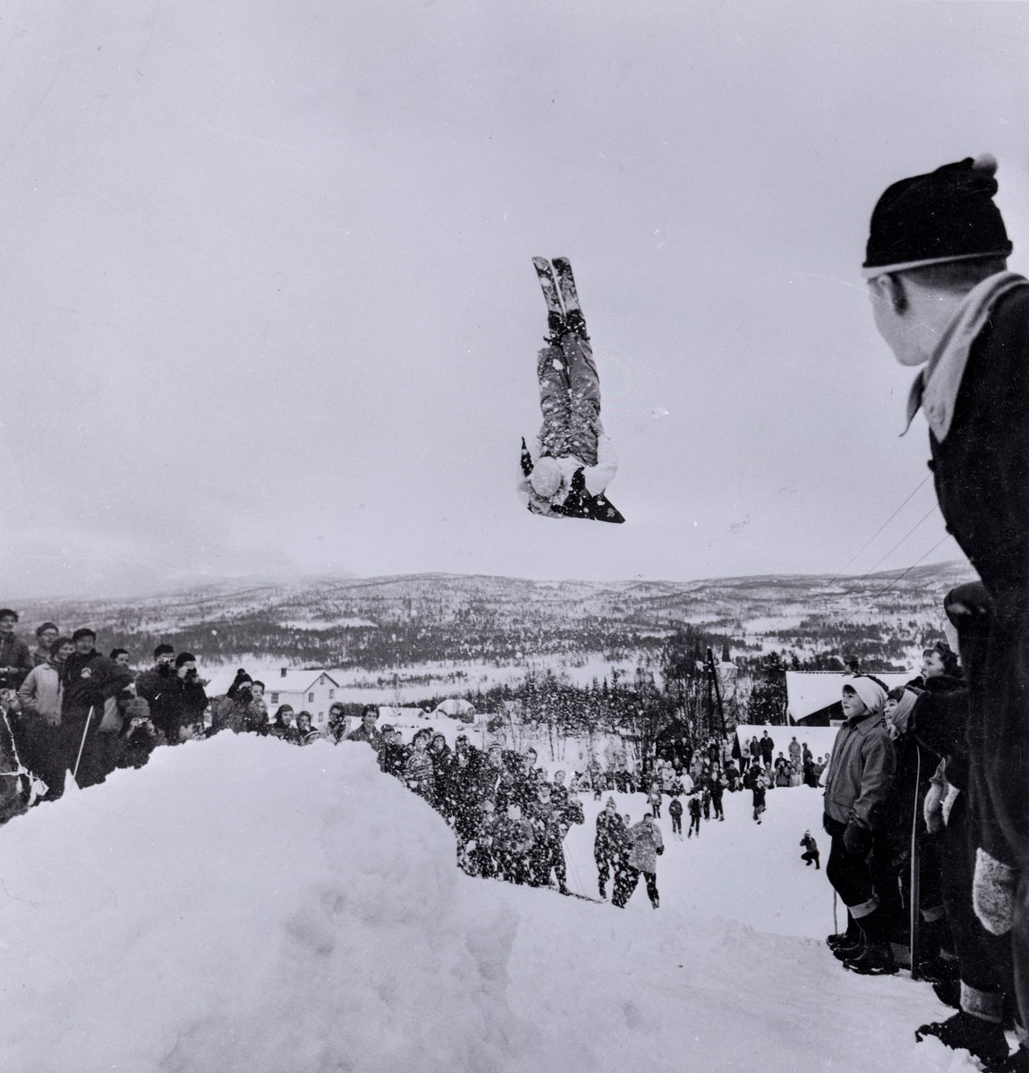 Kongsberg skier Birger Ruud doing a salto
