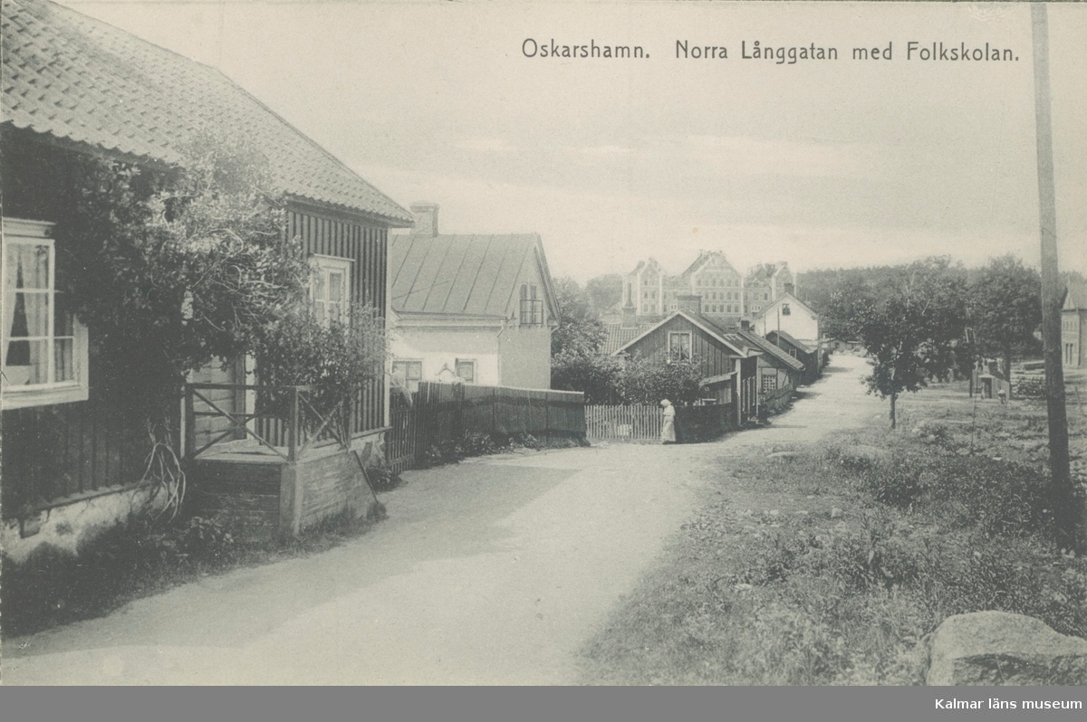 Oskarshamn, Norra Långgatan med folkskolan