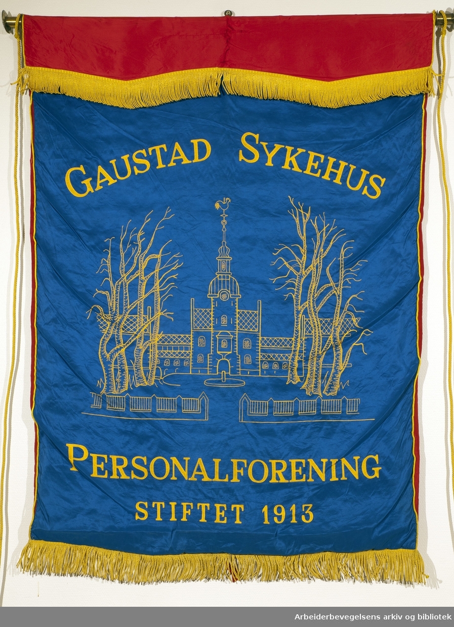 Gaustad sykehus personalforening..Forside..Fanetekst:.Gaustad Sykehus.Personalforening.Stiftet: 1913