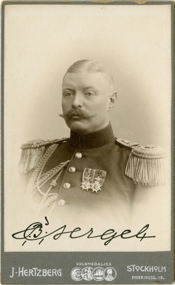 Porträtt av Carl Johan Birger Sergel, major vid Vaxholam grenadjärregemente I 26.