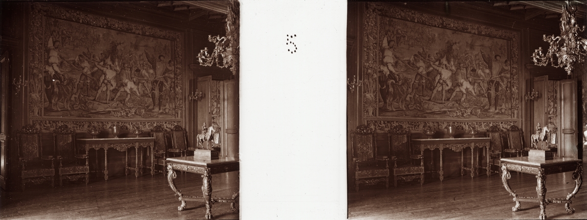 Stereobild av väntsalen i Chateau de Pau.
"Salon d'attente".