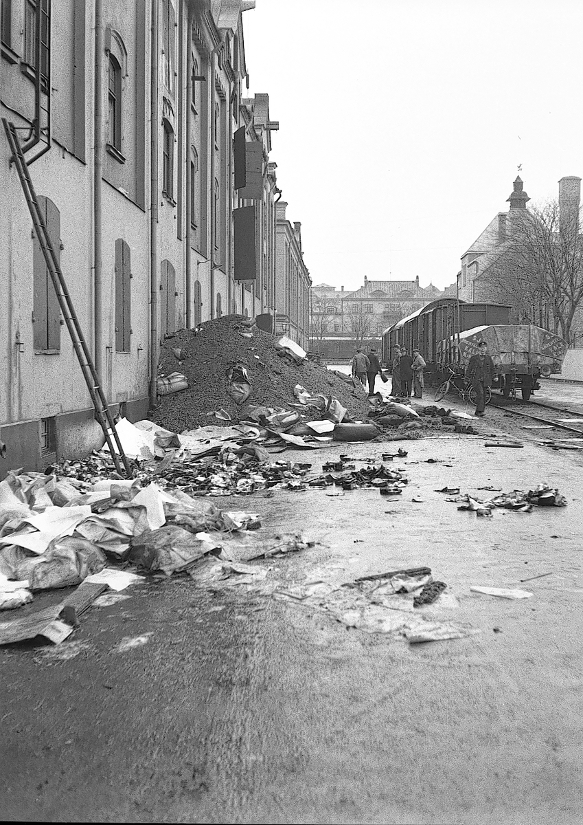 Brand i Koperativa förbundets lager på Stora Holmen. Den 31 mars 1943

