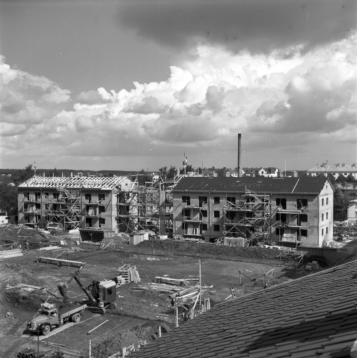 HSB Hyresgästernas Sparkasse- & Byggnadsförening. Nybygge i kvarteret Skyttegården. September 1945.