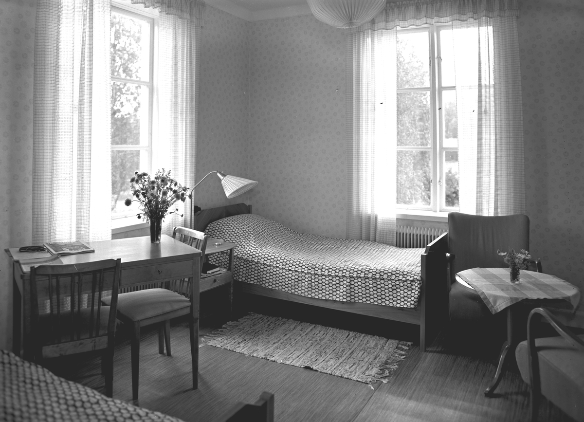 Ett av sovrummen på Furudals bruk. Korsnäs Husmoders- och semesterhem för sina anställda.