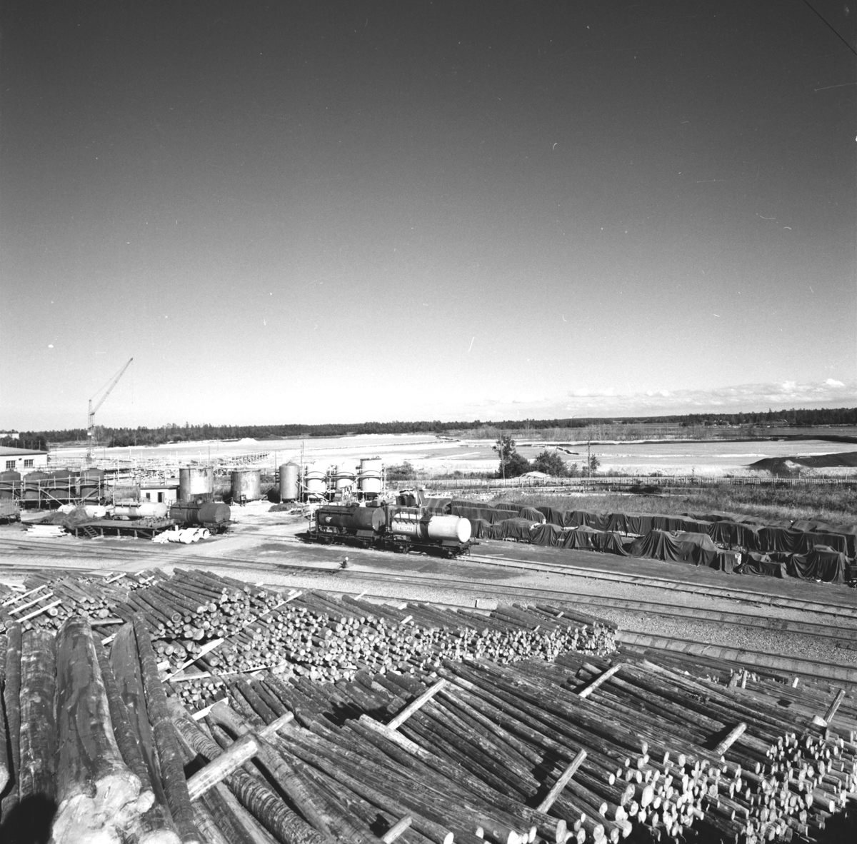 Nya järnvägen - panoramabild. Korsnäs AB. Den 8 augusti 1960
