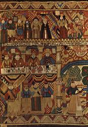 Postkort. Norsk Folkemuseum. Herodes gjestebud,Tilbedelsen, 